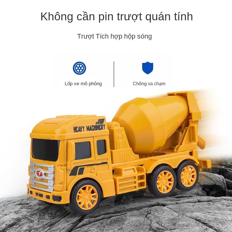 Xe đẩy công nghệ trẻ em -loại máy xúc mô phỏng kéo lùi theo quán tính, đồ chơi giáo dục kỹ thuật đa phong cách