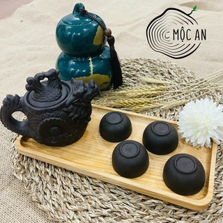 Khay gỗ hình chữ nhật dài nhỏ gọn tiện ích - Khay bằng gỗ tần bì tự nhiên MỘC AN