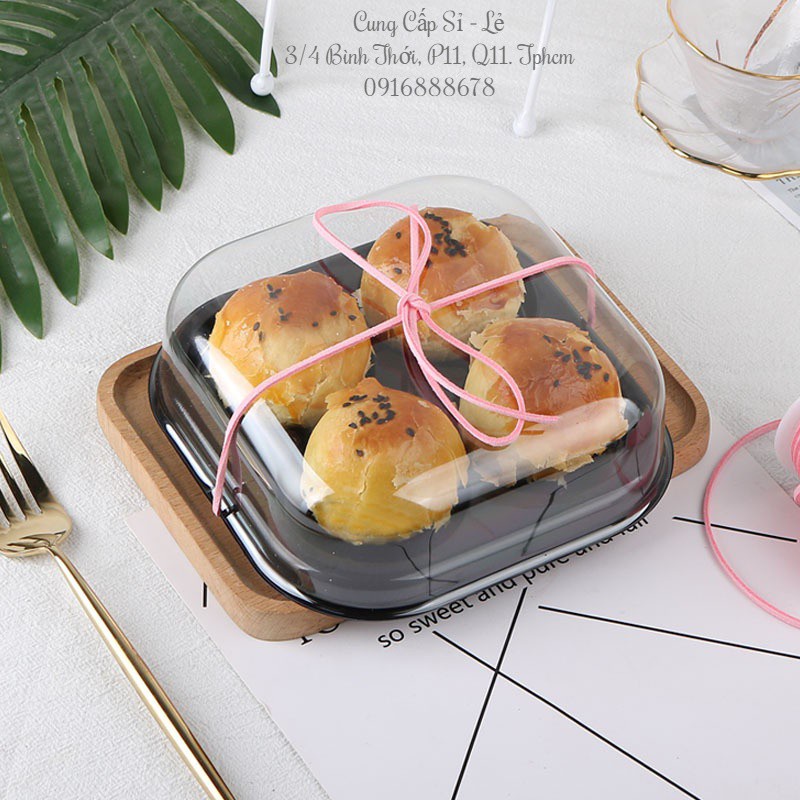 SET 50 Hộp Nhựa Đựng 2 3 4 Bánh Mochi , Bánh Trung Thu Đài Loan  Kèm Nắp Nhựa Trong Suốt