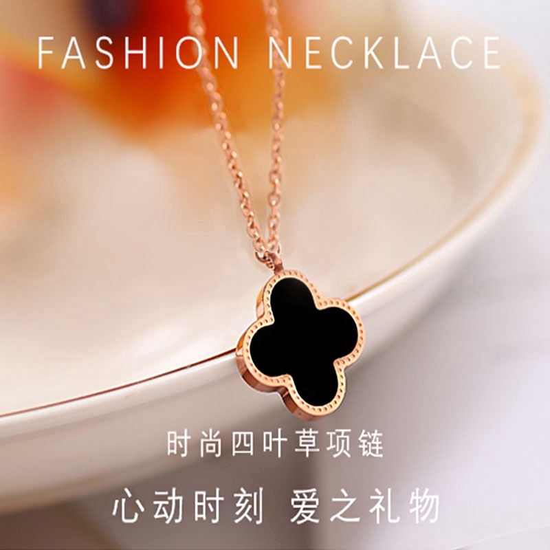 Vàng hồng không phai màu đen vòng cổ thiên nga chuỗi trang sức 207201