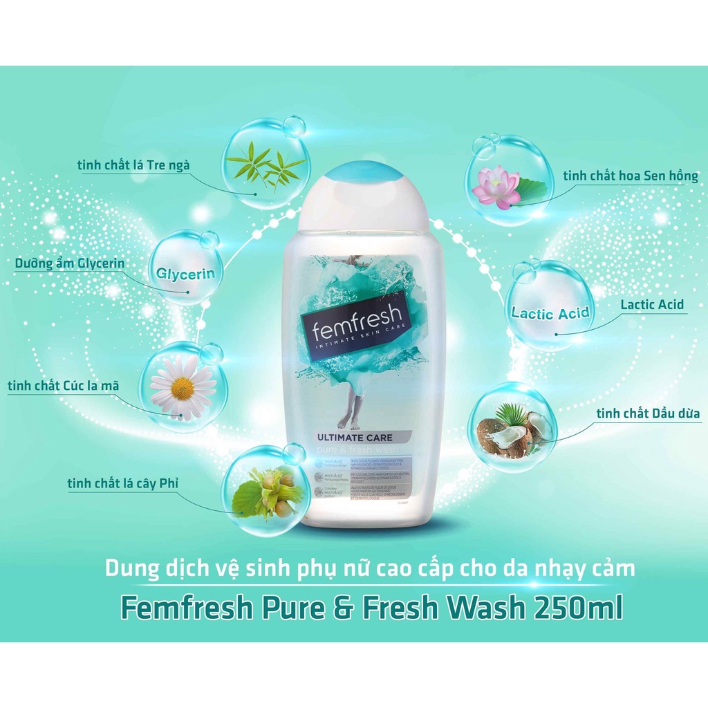 Dung dịch vệ sinh phụ nữ cao cấp hằng ngày Femfresh Daily Intimate Wash 250ml