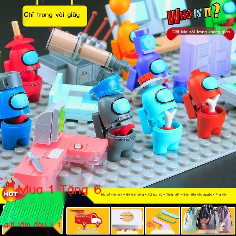 KTương thích với Lego không gian ma sói giết người xây dựng khối đồ chơi lắp ráp búp bê mô hình cậu bé quà tặng bên tron