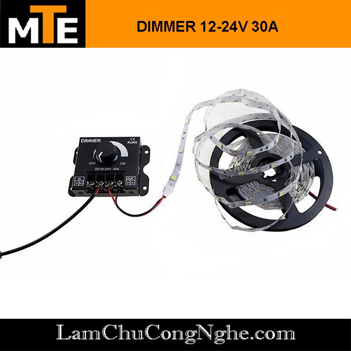 DIMMER LED 12-24V 30A – thay đổi độ sáng đèn led, led dây 5050, 3528,..
