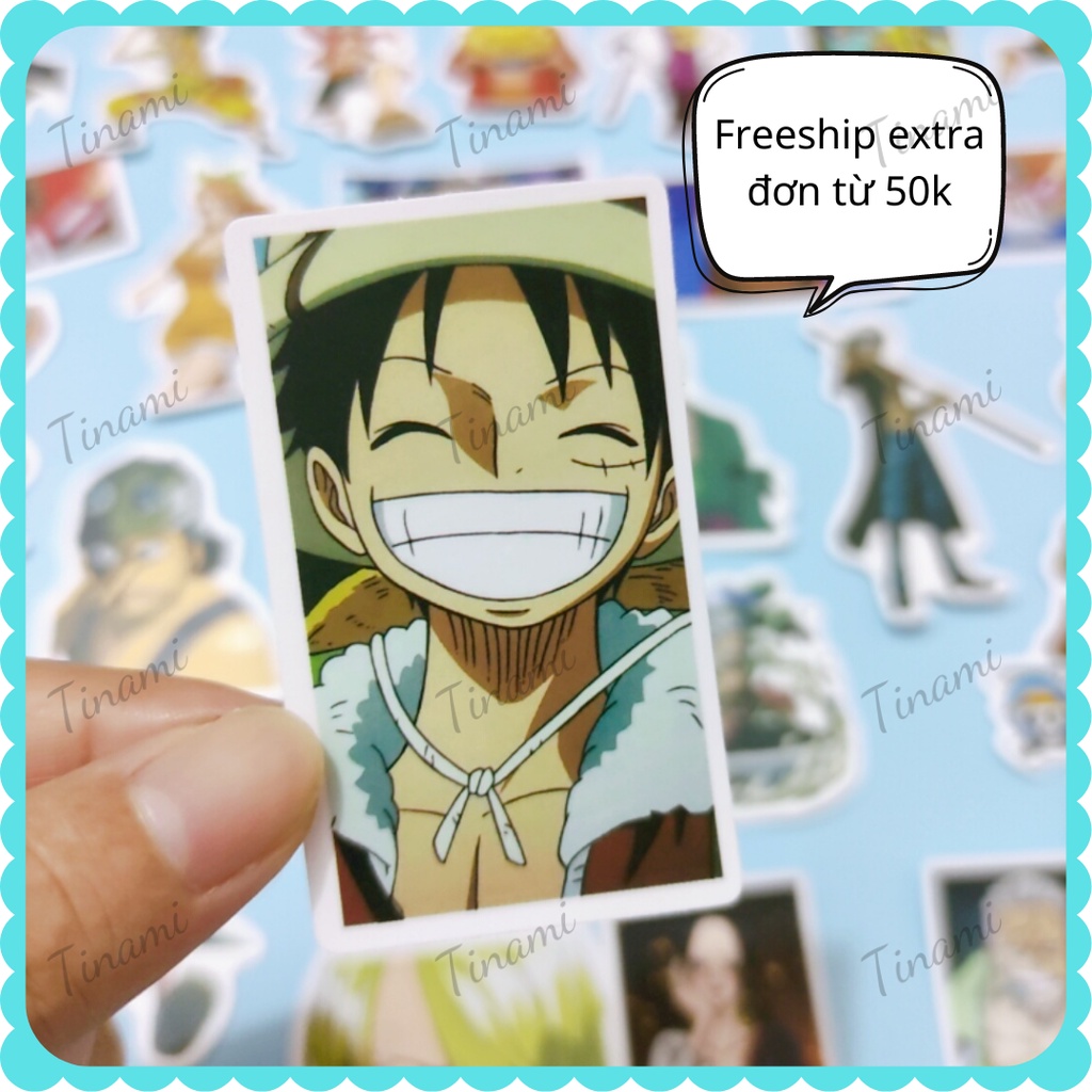 50 Sticker anime manga One Piece Luffy hình dán chống nước trang trí decor quà tặng Tinami OP002