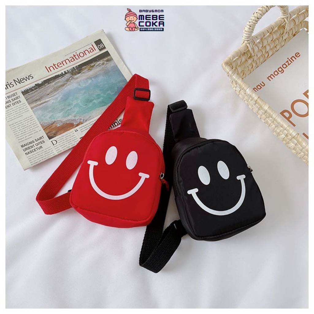 Túi đeo chéo cho bé hình mặt cười, túi trẻ em mini đi chơi – du lịch phong cách hàn quốc siêu cute, ngộ nghĩnh.