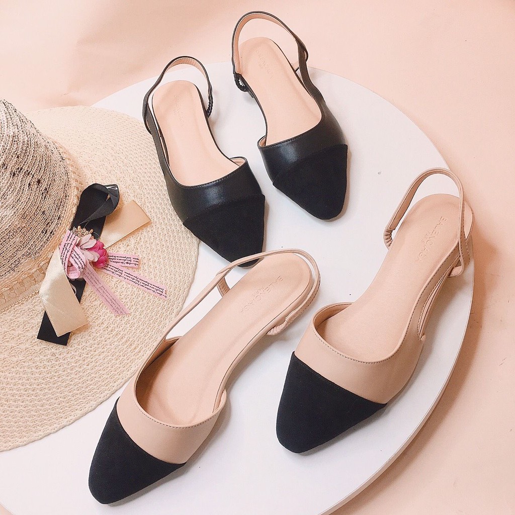 Sandal bệt bít mũi da lộn-SDB61