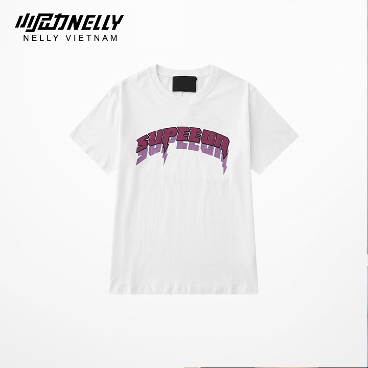 Áo thun tay lỡ NELLY cotton 4 chiều dáng unisex in hình supeon mã N0121