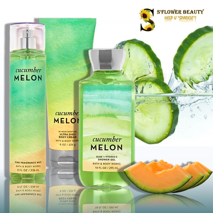 🍈 CUCUMBER MELON | Bộ Sản Phẩm Gel Tắm - Dưỡng Thể - Xịt Thơm Nước Hoa Toàn Thân Lưu Hương Mịn Da Bath & Body Works