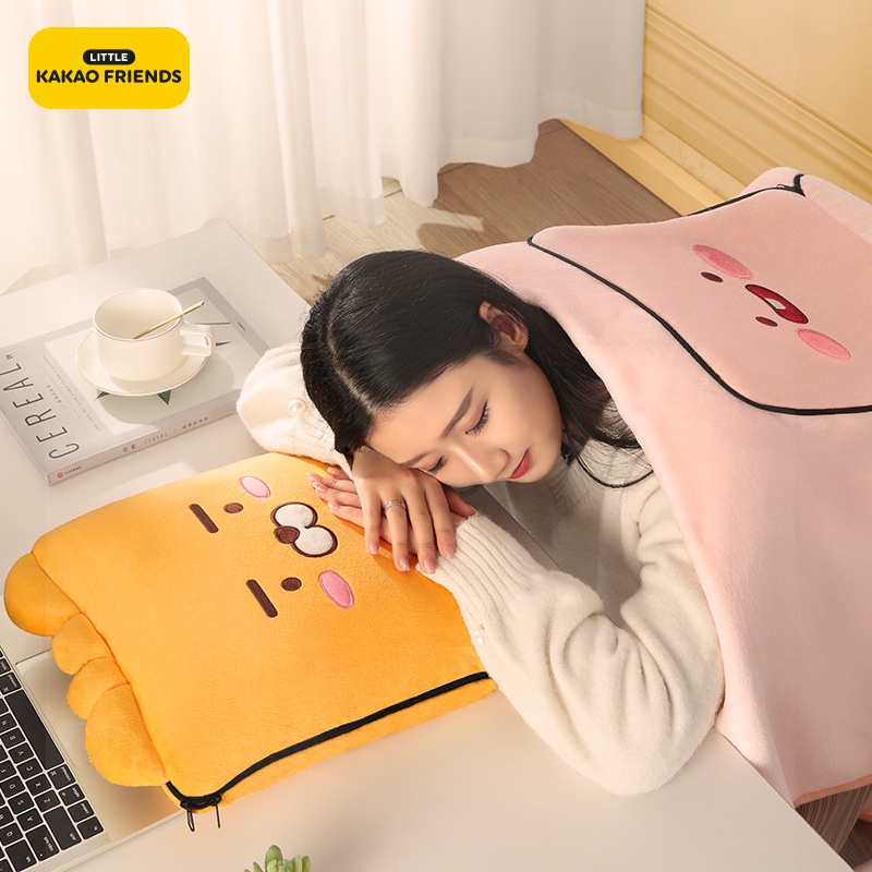 Bộ Chăn Gối Đa Năng Gấp Gọn Hình Kakao Friends Dễ Thương