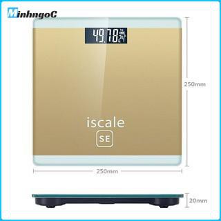 Cân điện tử Iscale chịu lực 180kg có đèn Led hiền thị có kính cường lực chống vỡ nhiều màu  - Siêu Thị Minh Ngọc