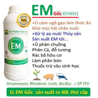 Chế phẩm vi sinh EM gốc - Đại học Nông Nghiệp 1 Hà Nội - Chứa hàng tỷ vi sinh vật có lợi - Dùng cho Nông Nghiệp Sạch