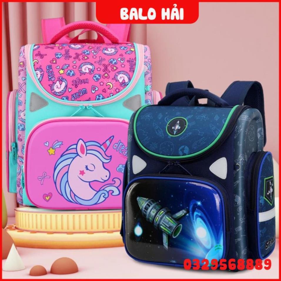 Cặp đi học nữ nam cấp 1, balo cho bé trai gái đi học tiểu học chống gù, chống nước