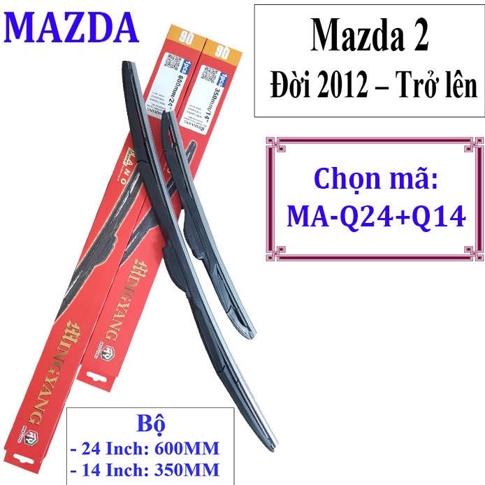 Cần gạt mưa dùng cho xe Mazda 2 Đời từ 2012 - Trở lên VÀ CÁC DÒNG XE KHÁC HÃNG MAZDA - vo2_store