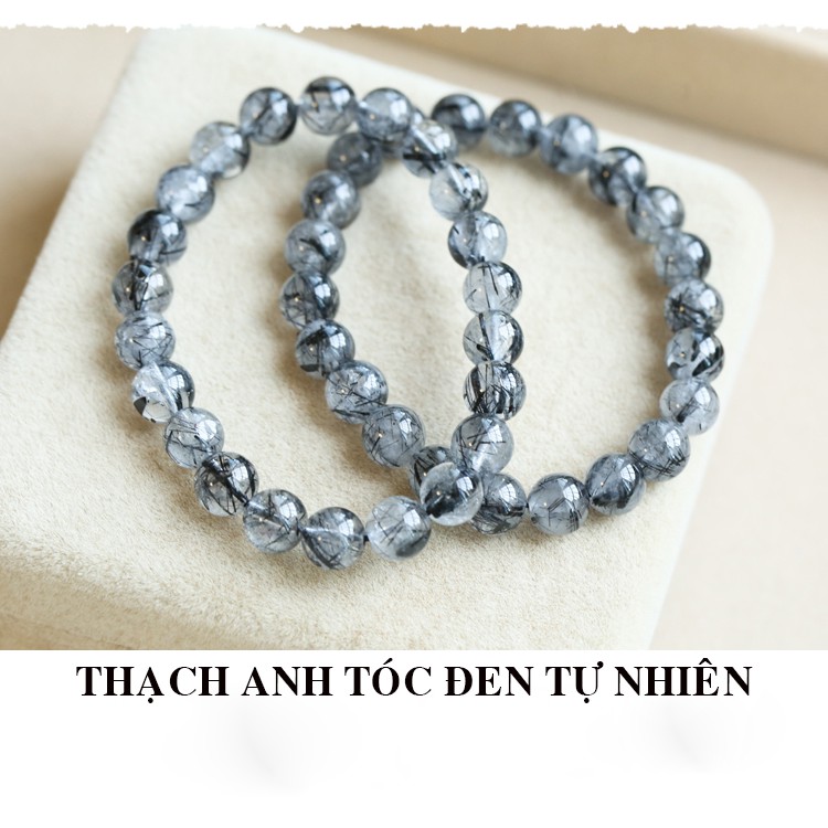 Chuỗi Vòng T.A Tóc Đen Phong Thủy Mạng THỦY và MỘC size 8mm - Phong Thủy Thành Đô