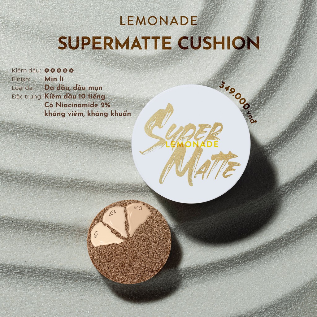 Phấn nước siêu kiềm dầu Lemonade Supermatte Cushion 15g