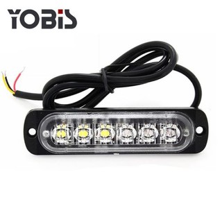 ĐÈN LED XE MÁY Ô TÔ HÃNG YOBIS CẢNH BÁO NHẤP NHÁY SIÊU MỎNG 6 LED VÀNG