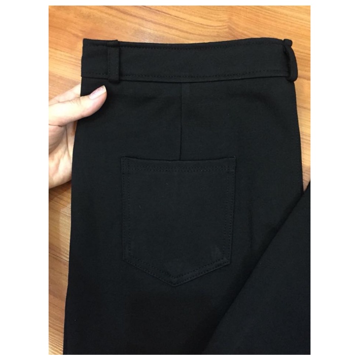 Quần tregging nữ D9 cotton co giãn lưng cạp cao
