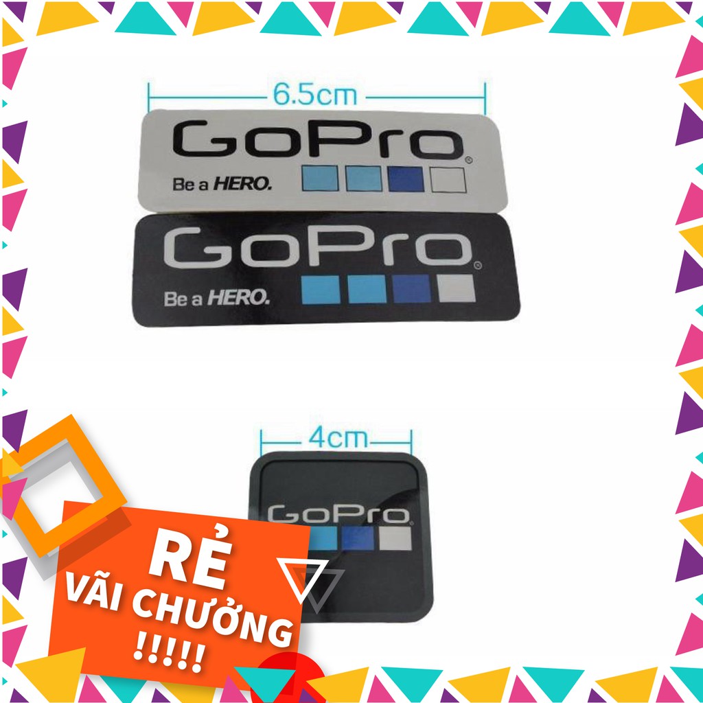 [SALE] Bộ 6 Miếng dán Logo Gopro đẹp mắt, miếng dán camera hành trình logo gopro, phụ kiện camera hành trình .