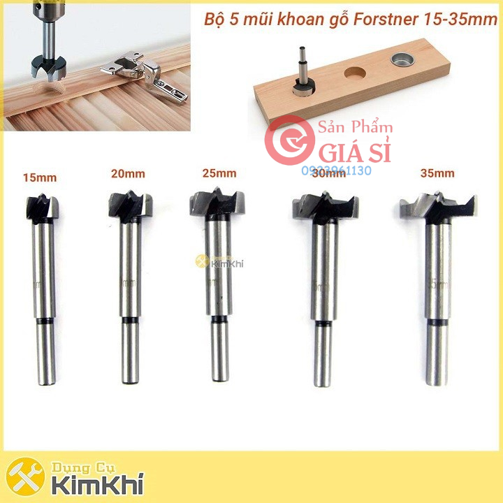 Bộ 5 mũi khoan bản lề gỗ ❤️freeship❤️