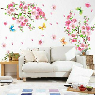 Decal dán tường trang trí hoa đào ngày Tết