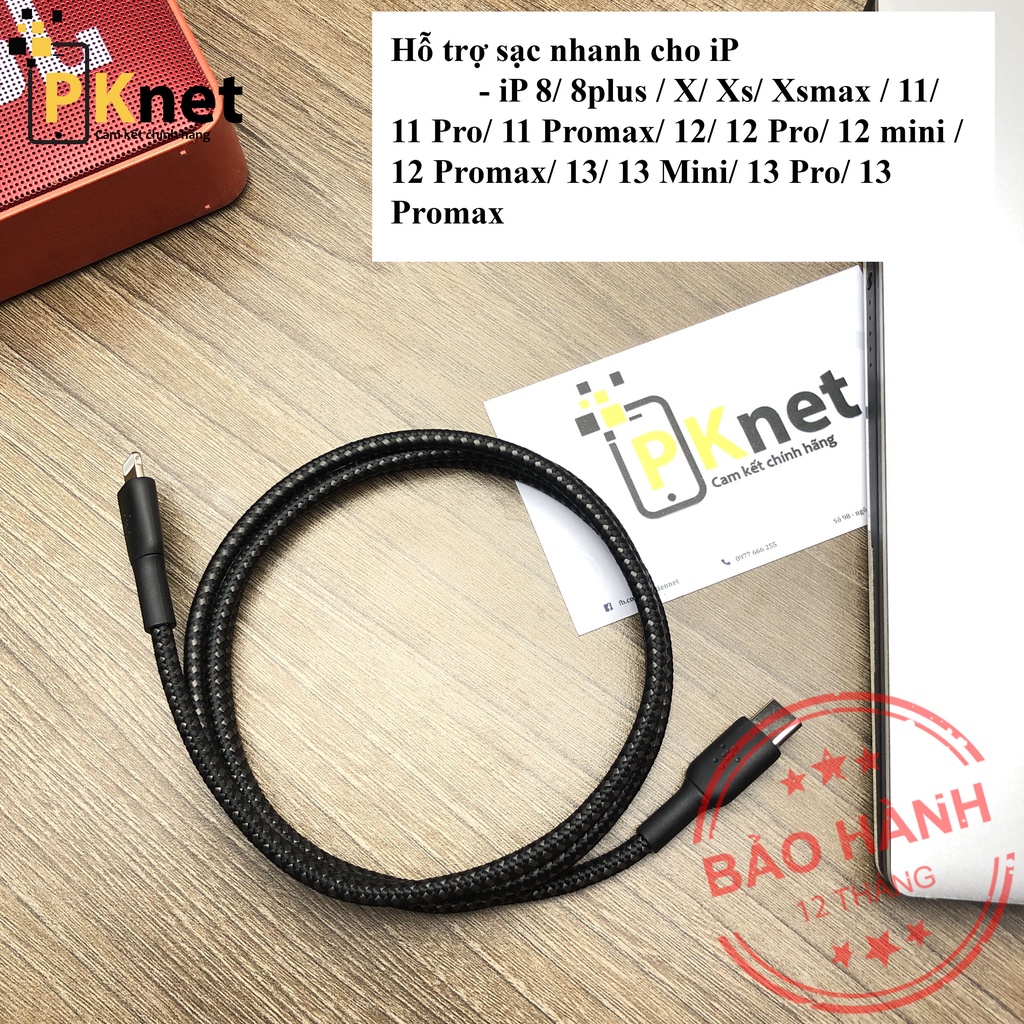Cáp sạc nhanh BELKIN 30W C to CAA004[NOBOX]cáp dù siêu bền bỉ[Chuẩn MFi,bảo hảnh 12 tháng]
