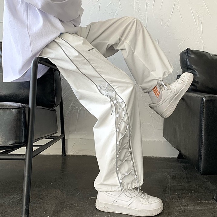 Quần dài nam thể thao ống rộng phong cách hip hop thời trang cho phong cách Hàn Quốc fashion bigsize unisex simple quần ống suông