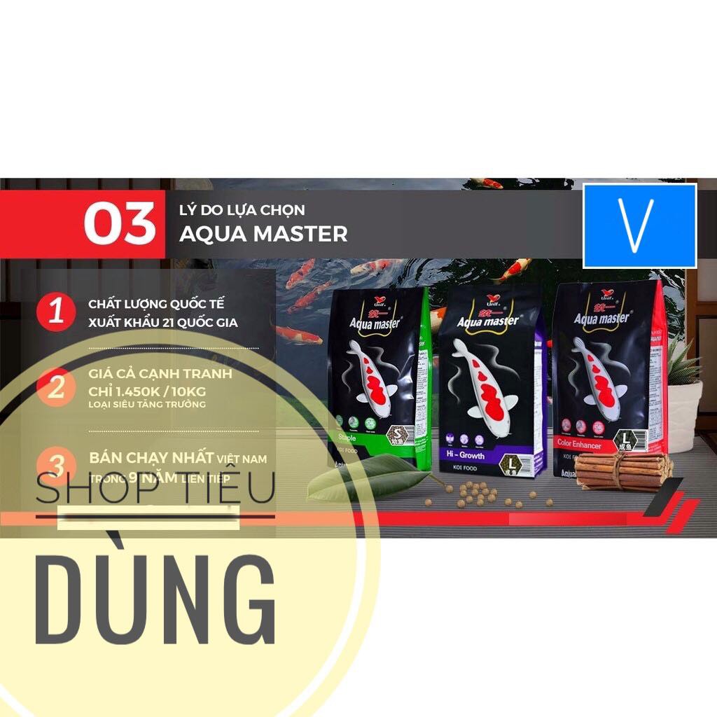 <1KG> Aqua master - Thức Ăn Dành Cho Cá Koi [TÚI ZIP 1KG] - Sản Phẩm Chất Lượng Cao - Giúp Cá Tăng Body, Tăng Màu