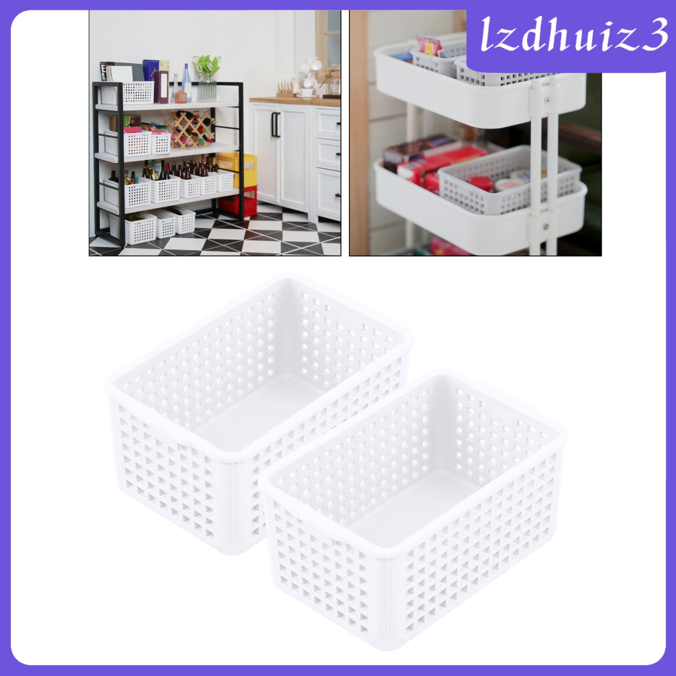 Set 2 Giỏ Đựng Đồ Mini Tỉ Lệ 1: 12 Cho Nhà Búp Bê