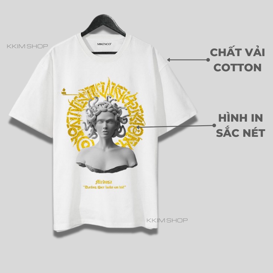 Áo Thun Tay Lỡ MIKENCO MEDUSA, áo phông unisex Form rộng oversize, chất liệu Cotton. KKIM Shop