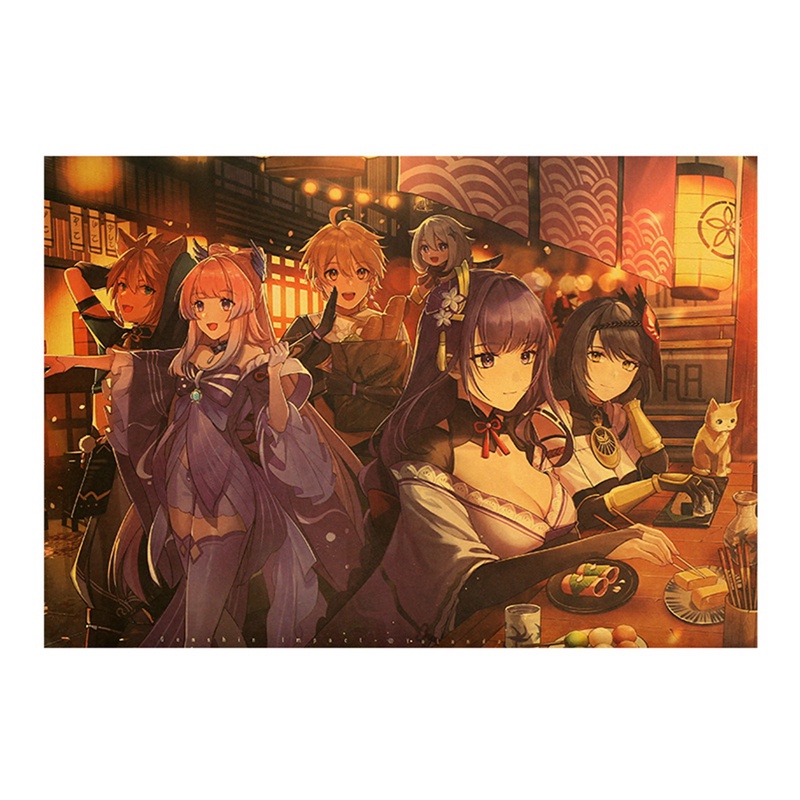 Tmdbyx Áp Phích Treo Tường Trang Trí Hình Anime Genshin Impact