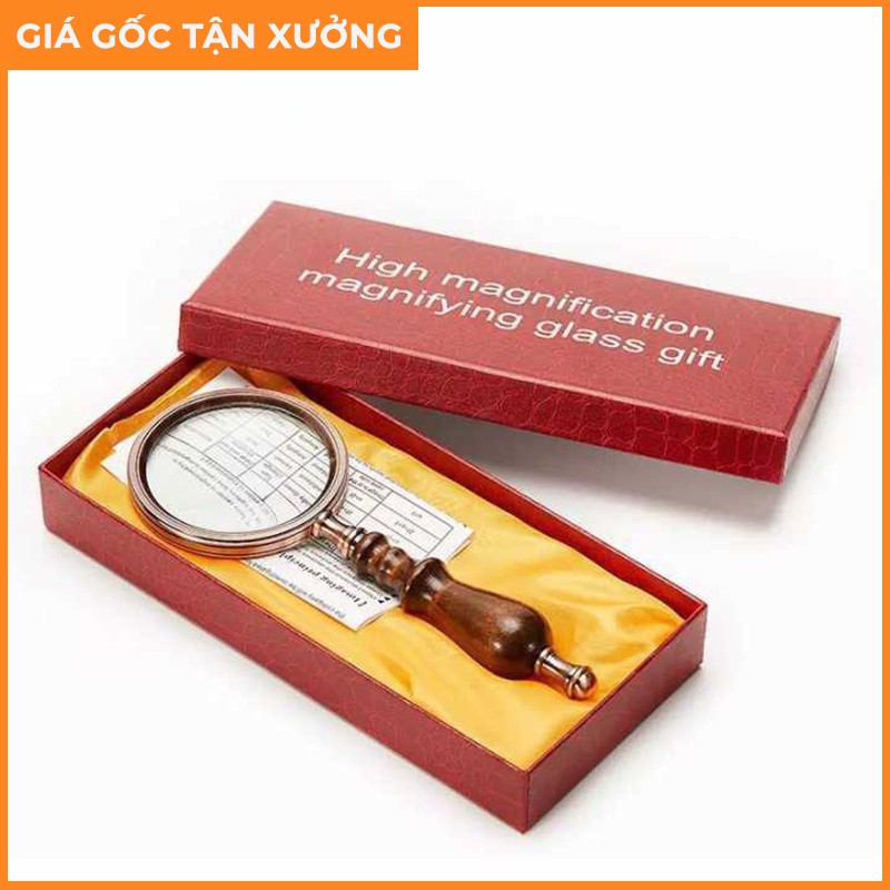 Kính lúp cầm tay 💗FREESHIP💗 Kính lúp 10X bằng gỗ K2280