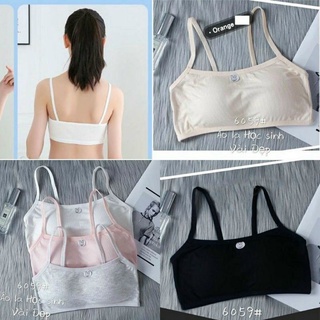 Áo bra học sinh cotton gân tăm có mút ngực