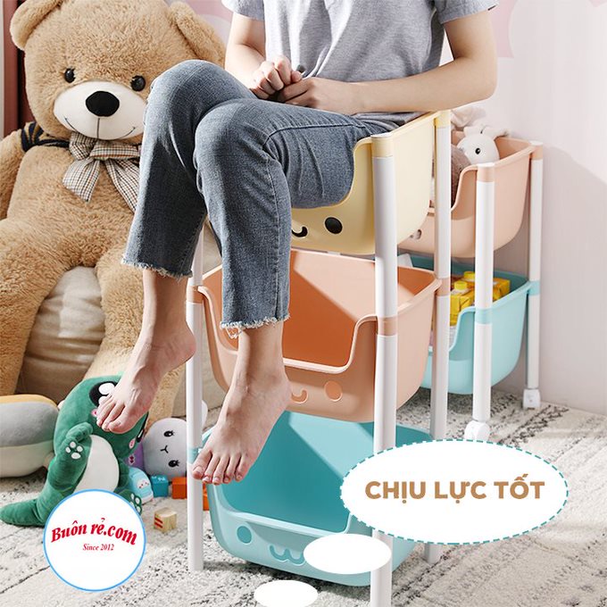 Kệ GẤU HOKORI Việt Nhật ( MS: 5576 ) đựng đồ đa năng - Kệ Nhựa Hokori 2,3 tầng có bánh xe di chuyển  01515