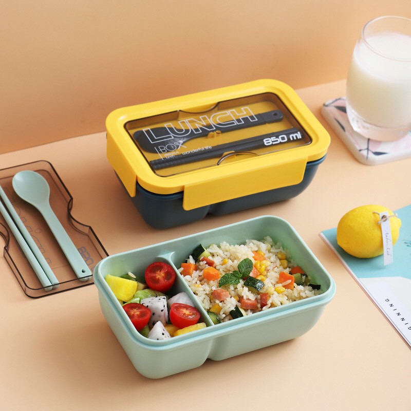 FREESHIP ĐƠN 50K_Hộp cơm giữ nhiệt 2 ngăn Lunch Box 850ml | BigBuy360 - bigbuy360.vn