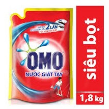 Nước giặt Omo siêu bọt giặt tay 1,8kg (TÚI 1,8KG)