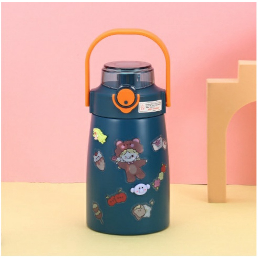 Bình Nước Giữ Nhiệt Cute Kèm Ống Hút