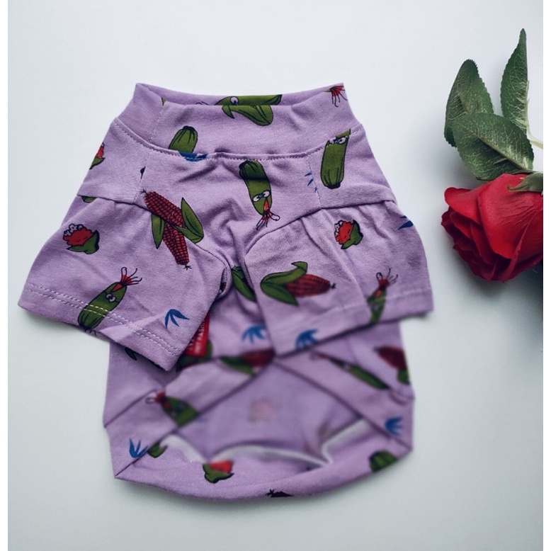 Áo thun mùa hè hoạ tiết trái bắp tím dành cho thú cưng, Quần áo chó mèo LaLi Ptfashion