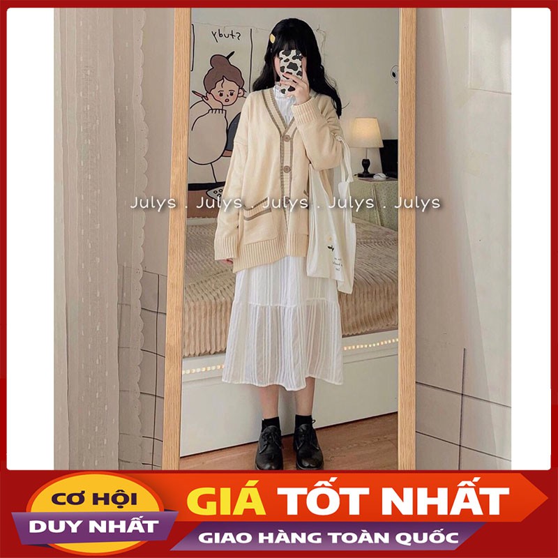 Áo Khoác Cardigan Nữ Kết Hợp Viền Trắng Cực Xinh M1082-Violet_Store