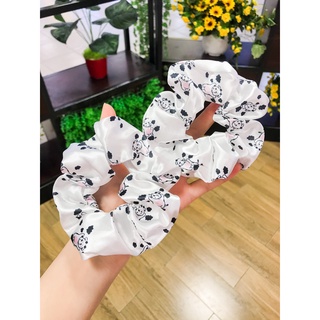 { ẢNH THẬT } Buộc Tóc Scrunchies Bò Sữa Vải Phi Bóng Xinh Xắn HOT TREND PKHN0137