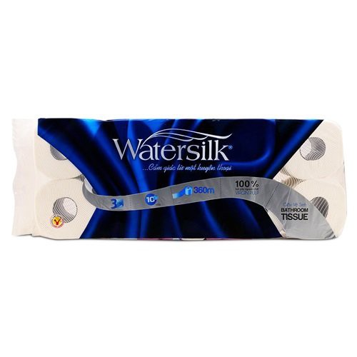 (COMBO)GIẤY VỆ SINH WATERSILK 10 CUỘN CÓ LÕI + GÓI GIẤY ĂN GẤU TRÚC