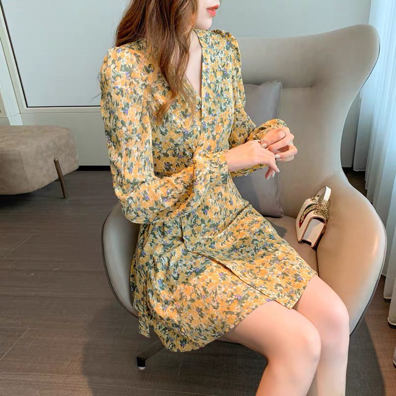 Đầm dự tiệc, váy thu đông thiết kế buôc tà chéo thắt eo đủ 4 size - e1154 | BigBuy360 - bigbuy360.vn