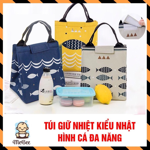 Túi giữ nhiệt hình cá đựng hộp cơm văn phòng