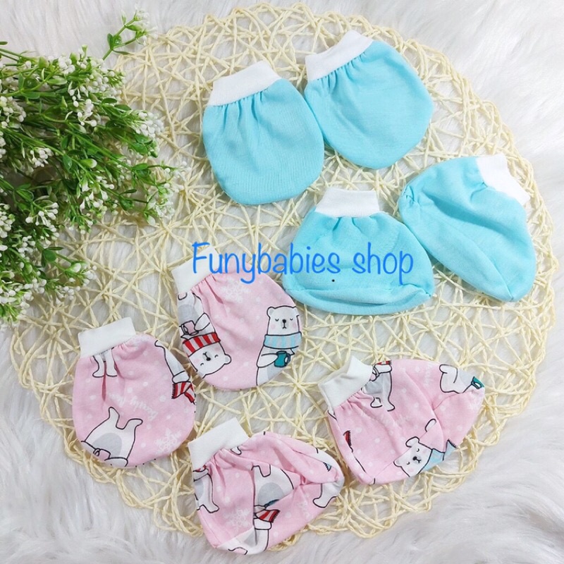 Sét 02 cặp bao tay 02 cặp bao chân đáng yêu cho bé