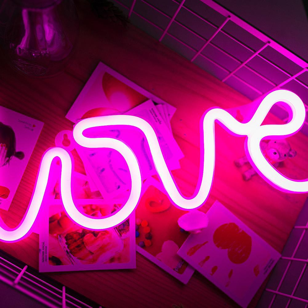 Đèn LED Neon kiểu dáng lãng mạn chữ LOVE dùng để trang trí nội thất