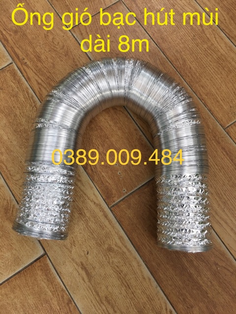 Ống bạc thông gió, hút mùi 100mm dài 8m