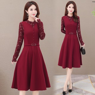 Đầm phối ren thời trang mùa thu thanh lịch dành cho nữ