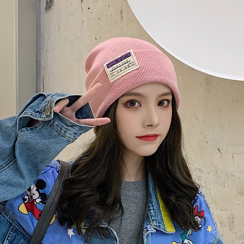 Mũ len dệt kim cao cấp beanie nhiều màu thời trang Hàn Quốc