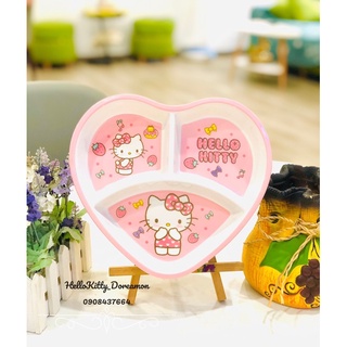 Dĩa trái tim 3 ngăn HelloKitty Doreamon