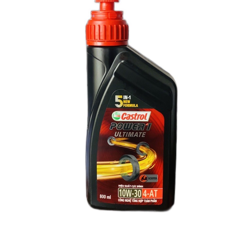 Castrol Power 1 Scooter 10W30 800ml - Nhớt tổng hợp toàn phần cao cấp cho xe tay ga (Mẫu mới)