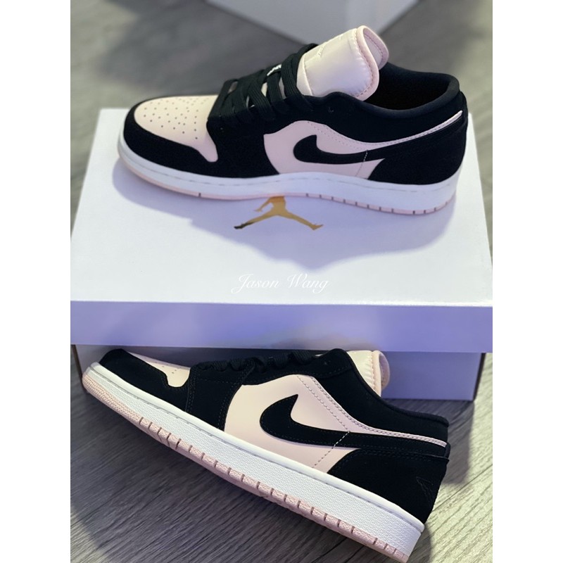 [ 𝙊𝙍𝘿𝙀𝙍 ] Giày Air Jordan 1 màu hồng phấn và đen cổ thấp